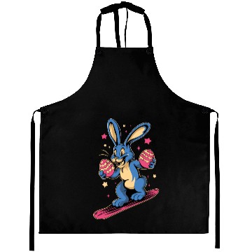 Discover Easter Bunny on a snowboard with Easter eggs Aprons