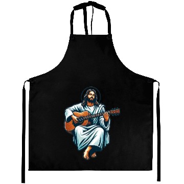 Discover Jesus Playing Guitar Aprons