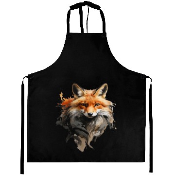 Discover Red Fox in Watercolor Description Aprons