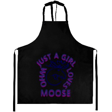 Discover just a girl who loves moose Aprons
