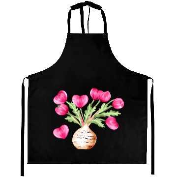 Discover Turnip Love Bouquet Heart Flowers Valentine's Day Aprons