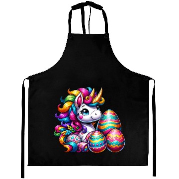 Discover Easter Unicorn & Colorful Eggs Aprons