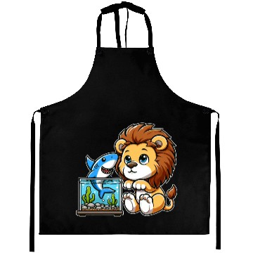 Discover Lion in Aquarium: Fish & Shark Aprons