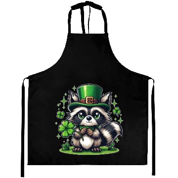 Discover St. Patrick's Day Raccoon Revelry Aprons