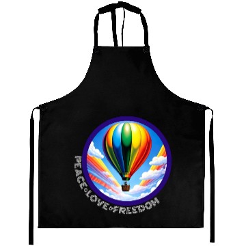 Discover Peace Love Freedom Ballon Aprons