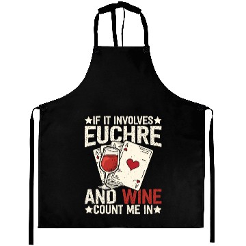Discover Euchre card game wine funny euchre Aprons