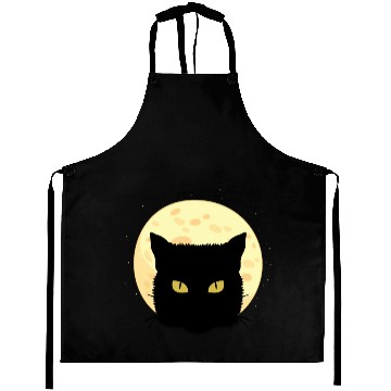 Discover Cat Full Moon Cat Owner Gift Aprons