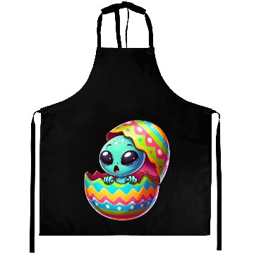 Discover Colorful Alien Easter Egg Hatch Design Aprons