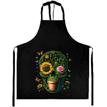 Discover Garden Lover’s Floral Skull Aprons Green Thumb