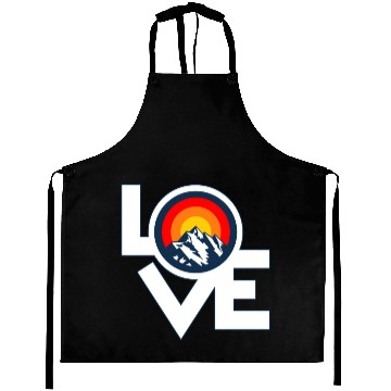 Discover I Love Mountains Retro Sunset Design. Aprons