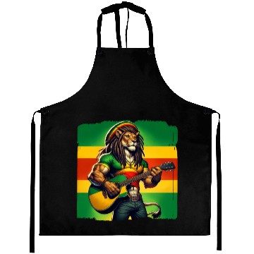 Discover Jamaica lion reggae music Aprons