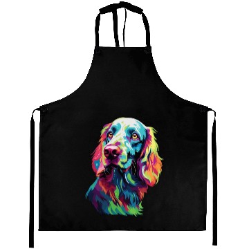 Discover Watercolor Colorful English Setter Aprons