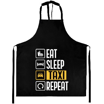 Discover Eat Sleep Taxi Repeat Funny Cab Driver Aprons