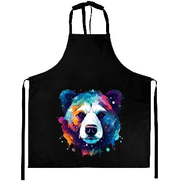 Discover Cool Colorful Galaxy Bear Aprons