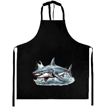 Discover Angry great white shark Aprons