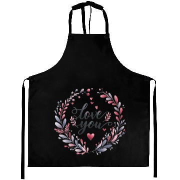 Discover Love you typography Aprons design