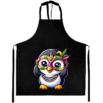 Discover Mardi Gras Penguin Party Aprons