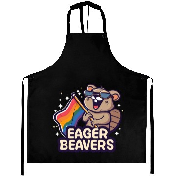 Discover Eager Beavers with Pride LGBT Flag Aprons