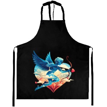 Discover Valentine's Day - Cupid with a bow, heart, love Aprons