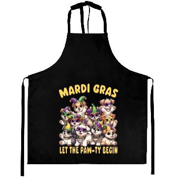 Discover Mardi Gras Puppies Masquerade -Dog Lover Aprons