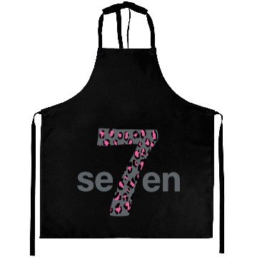 Discover Seven in pink animal print Aprons