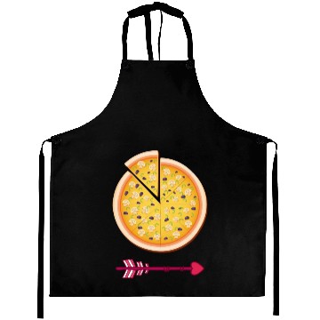 Discover PIZZA is my valentine - Arrow Pointing Left Aprons