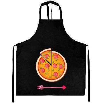Discover PIZZA is my valentine - Arrow Pointing Left Aprons