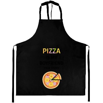 Discover PIZZA is my Boyfriend - Girlfriend True Story Aprons