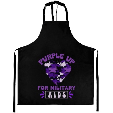 Discover Purple Up For Military Kids Purple Camo Heartpurpl Aprons