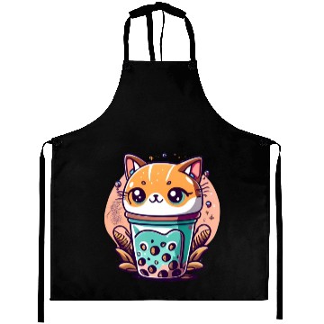 Discover Anime Cat Bubble Tea Aprons