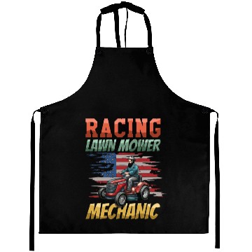 Discover Racing Lawn Mower Mechanic Backyard Aprons