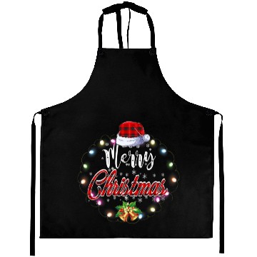 Discover Merry Christmas Buffalo Red Plaid Lights Aprons