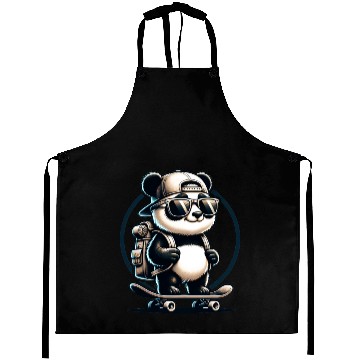 Discover Panda on Skateboard Aprons