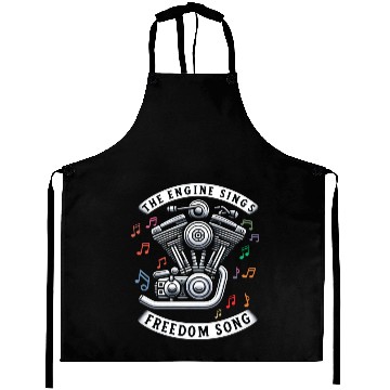 Discover The Engine Sings Freedom Song Motorcycle Aprons