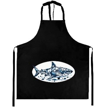 Discover Pebble Predator - The Majestic Shark Aprons