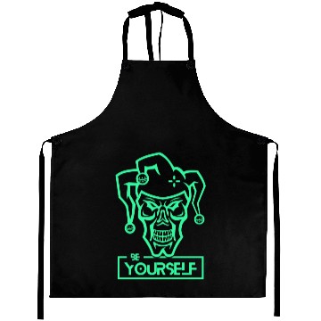 Discover Be Yourself Crazy Joker neon Style Design Aprons