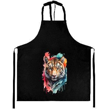 Discover Wild Splendor: Colorful Leopard Face Aprons