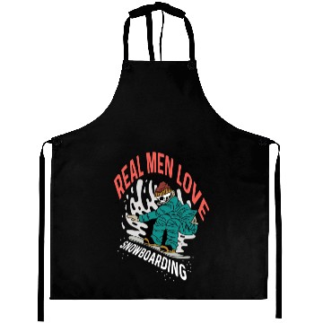 Discover Love Snowboarding Snowboarder Gift Aprons