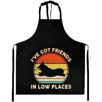 Discover I've Got Friends In Low Places Funny Welsh Corgi Aprons