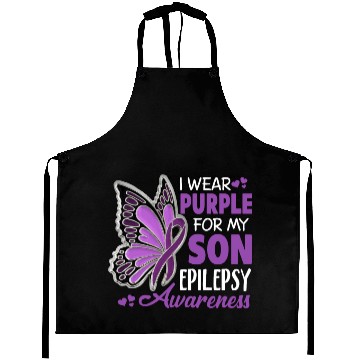 Discover I Wear Purple For My Son Epilepsy Awareness Aprons