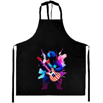 Discover Merica Bear - Rock'n Out! Aprons