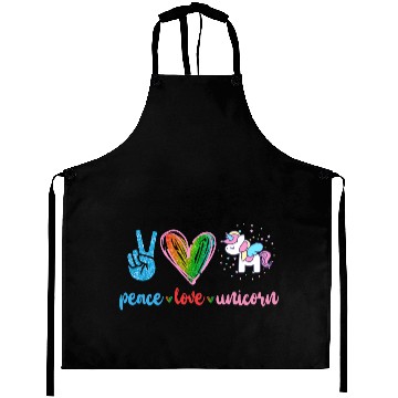 Discover Peace Love Unicorn Aprons
