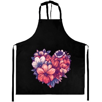 Discover Blooming Floral Heart Aprons