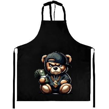 Discover streetwise teddy bear with money Aprons