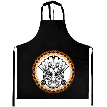 Discover Mythical Portrait with Amerindian Ink Tattoos Aprons