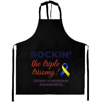 Discover Down Syndrome Awareness Triple Trisomy Rock Aprons