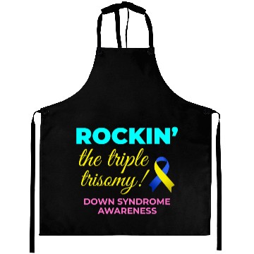 Discover Down Syndrome Awareness Triple Trisomy Rock Aprons