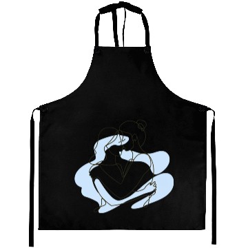Discover Abstract Line Art Lesbian Couple Aprons