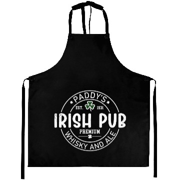 Discover Irish Pub Whisky and Ale, St Patrick's Day Aprons