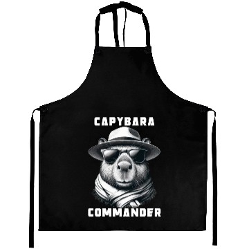 Discover Capybara With Sunglasses Capybara Commander Aprons